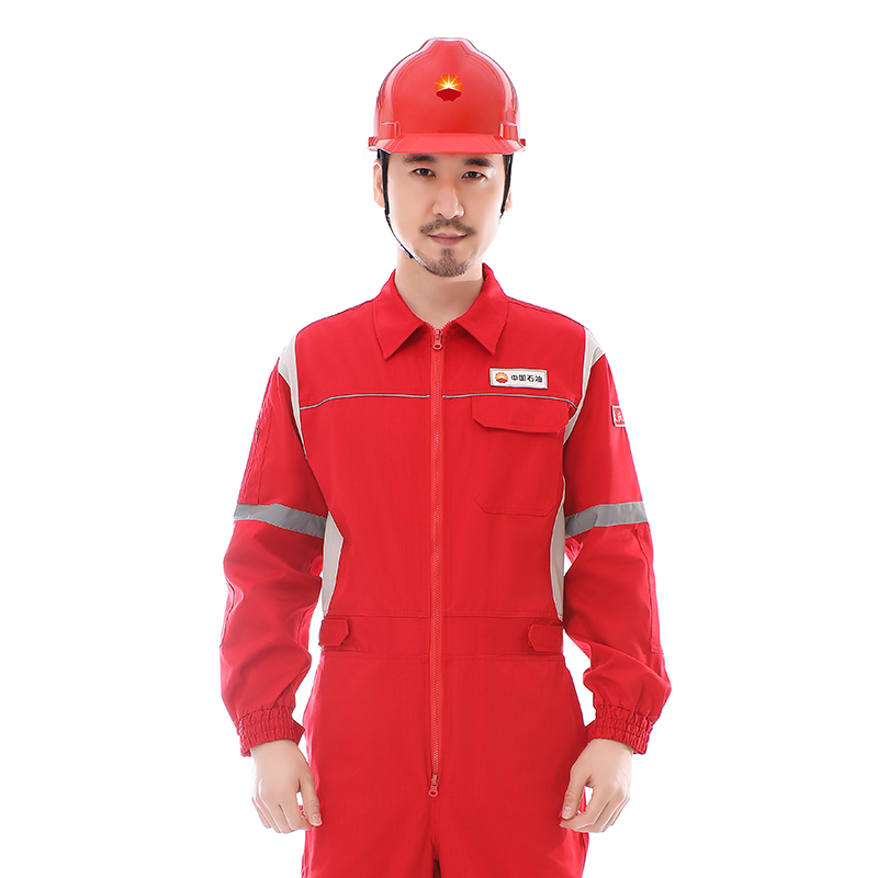 盈通紡織防靜電連體工作服中石油定制款防靜電工裝